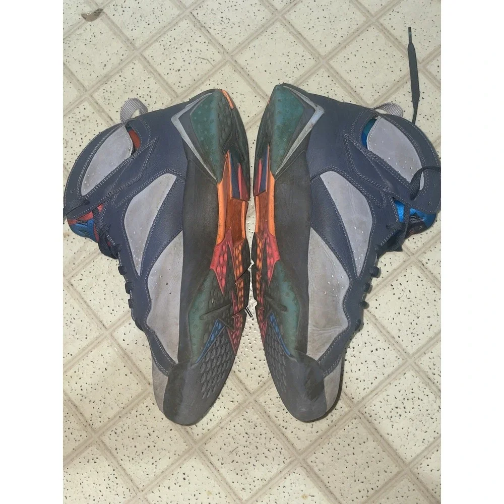 Jordan 7 Retro Barcelona Days Wolf‎ Grey Orange Blue - Size 10.5 - 304775-016